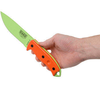 Esee 5 ESEE-5P-VG-E kniv venom green blad av kolstål 13,7cm orange G10 handtag + slida 2