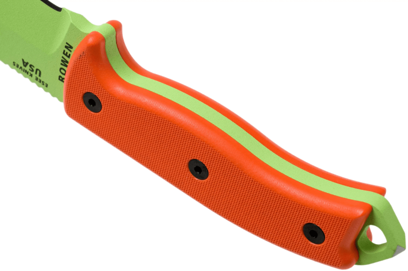 Faca Esee 5 ESEE-5P-VG-E lâmina de aço-carbono verde veneno 13,7 cm cabo G10 laranja + bainha