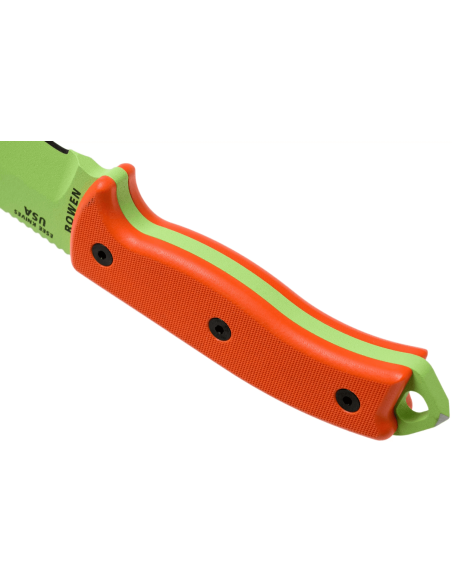 Esee 5 ESEE-5P-VG-E kniv giftgrønt kulstofstålblad 13,7 cm orange G10-håndtag + skede
