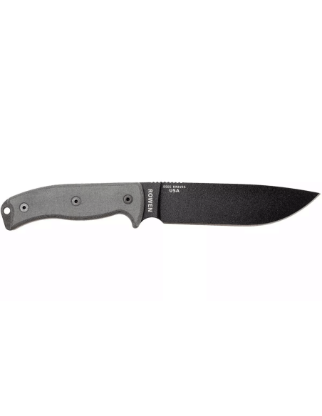 Messer Esee 6 ESEE-6P-B Klinge Kohlenstoffstahl schwarz 16,5cm Griff Micarta grau + Etui