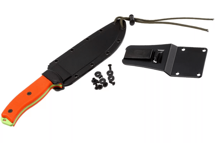 Cuchillo Esee 6 ESEE-6P-VG hoja carbono verde veneno 16,5cm mango G10 naranja + funda