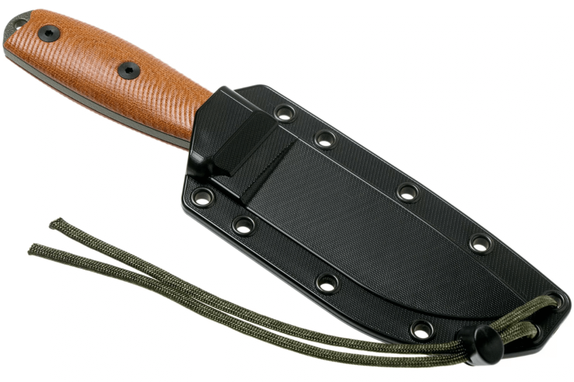 Esee 4 4POD-011 coltello 11,6cm lama in acciaio al carbonio verde manico in micarta marrone + fodero