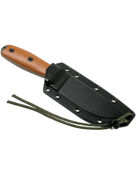 Messer Esee 4 4POD-011 Klinge Kohlenstoffstahl grün 11,6cm Griff Micarta braun + Etui