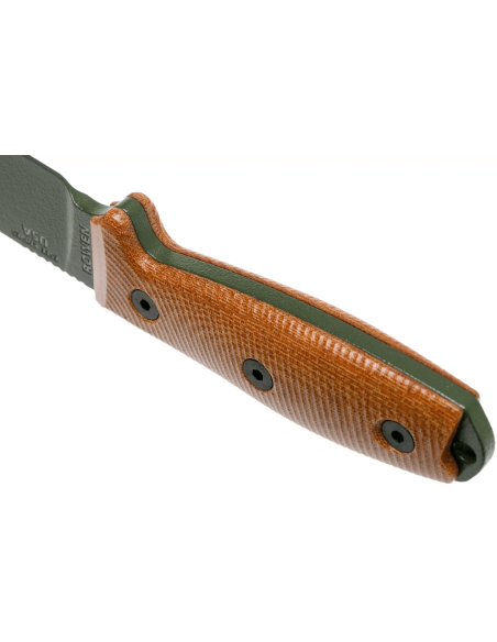 Messer Esee 4 4POD-011 Klinge Kohlenstoffstahl grün 11,6cm Griff Micarta braun + Etui