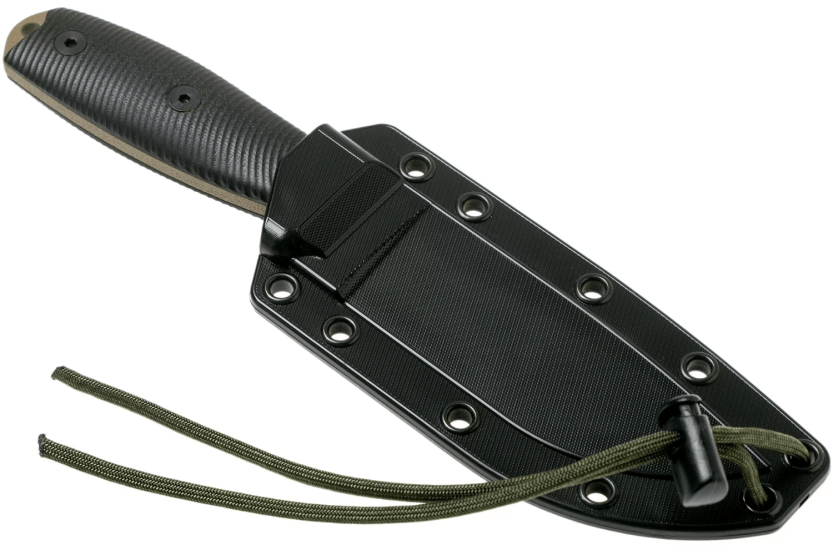 Esee 4 4PDE-001 dark earth kulstofstålklinge 11,6 cm sort G10-håndtag + skede