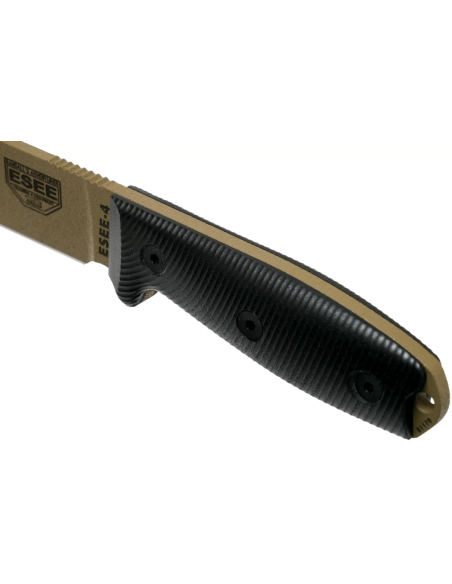 Esee 4 4PDE-001 dark earth kulstofstålklinge 11,6 cm sort G10-håndtag + skede