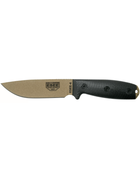 Esee 4 4PDE-001 dark earth kulstofstålklinge 11,6 cm sort G10-håndtag + skede