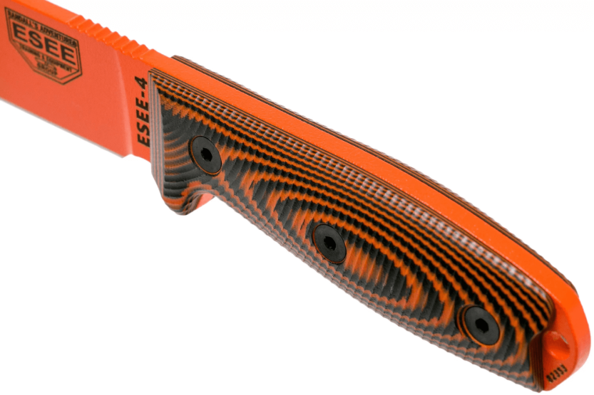 Esee 4 Knife 4POR-006 11.6cm orange carbon steel blade G10 orange/black handle + sheath