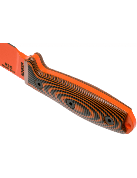 Coltello Esee 4 4POR-006 Lama in acciaio al carbonio arancione da 11,6 cm Manico in G10 arancione/nero + fodero