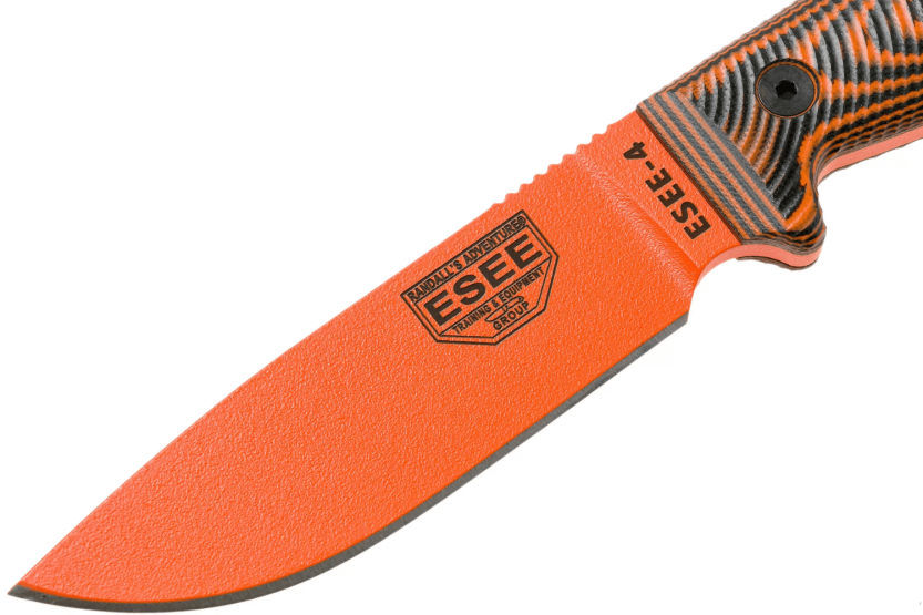 Esee 4 Knife 4POR-006 11.6cm orange carbon steel blade G10 orange/black handle + sheath