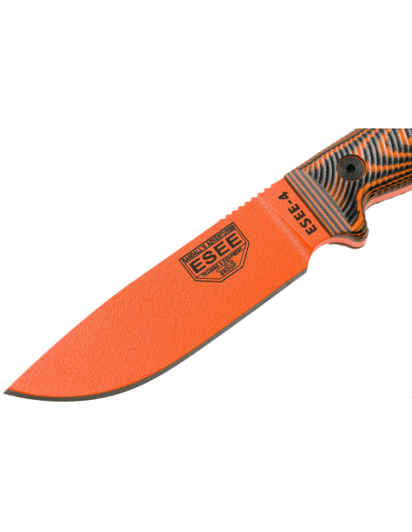 Messer Esee 4 4POR-006 Klinge Kohlenstoffstahl orange 11,6cm Griff G10 orange/schwarz + Etui