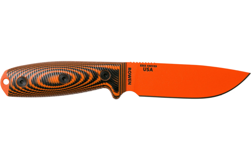 Faca Esee 4 4POR-006 Lâmina de 11,6 cm em aço carbono laranja Cabo G10 laranja/preto + bainha