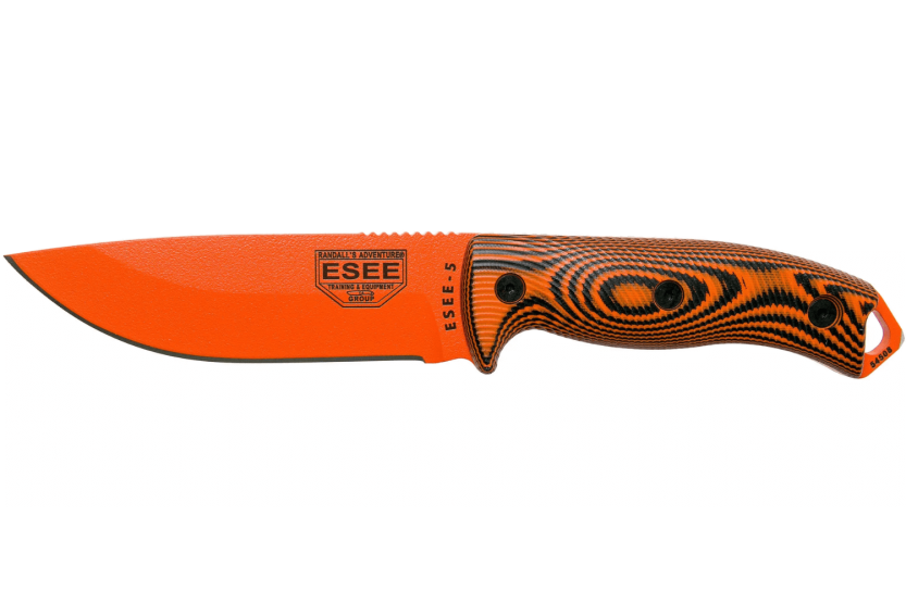 Esee 5 mes 5POR-006 13.2cm oranje carbon stalen lemmet G10 zwart/oranje handvat + schede