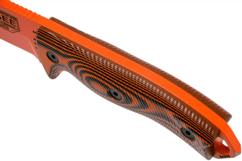 Faca Esee 5 5POR-006 Lâmina de 13,2 cm em aço-carbono laranja Cabo G10 preto/laranja + bainha