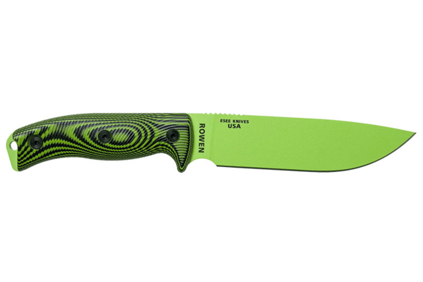 Messer Esee 6 6PVG-007 Klinge aus Kohlenstoffstahl venom green 16,5cm Griff G10 grün/schwarz + Etui