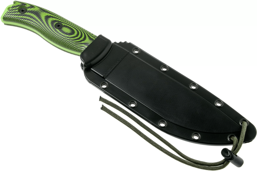 Messer Esee 6 6PVG-007 Klinge aus Kohlenstoffstahl venom green 16,5cm Griff G10 grün/schwarz + Etui