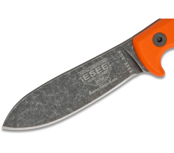Esee Ashley Game ESEE-AGK-OR mes zwart carbonstaal lemmet 9,1cm oranje G10 handvat + leren schede 2