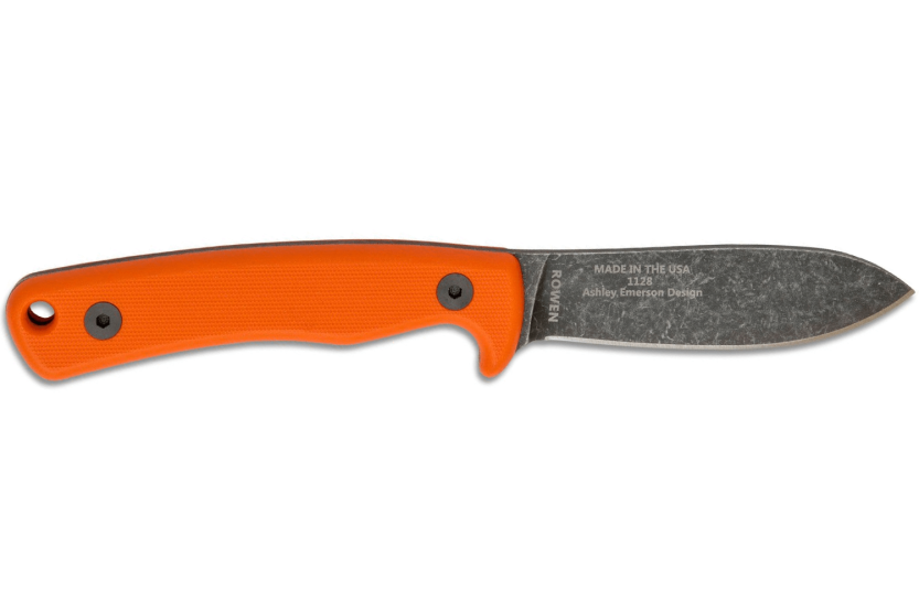 Esee Ashley Game Messer ESEE-AGK-OR Klinge Kohlenstoffstahl schwarz 9,1cm Griff G10 orange + Lederetui