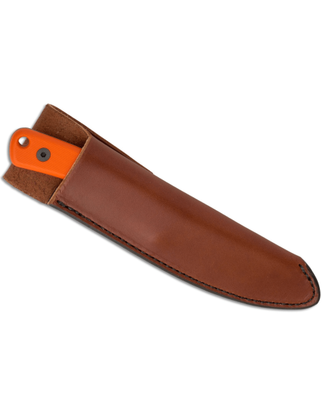 Esee Ashley Game ESEE-AGK-OR coltello nero in acciaio al carbonio lama 9,1cm manico arancione G10 + fodero in pelle