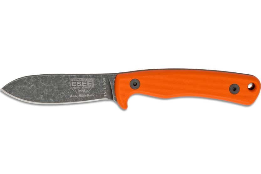 Esee Ashley Game ESEE-AGK-OR kniv svart kolstål blad 9,1cm orange G10 handtag + läderslida