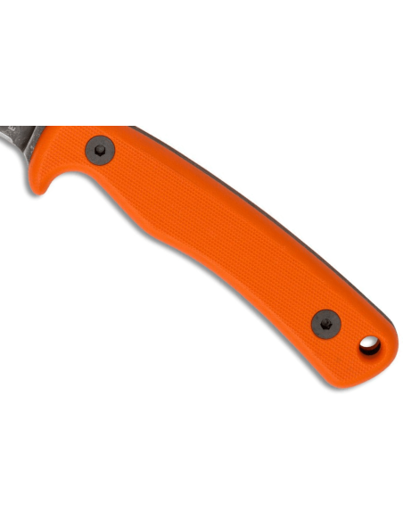 Esee Ashley Game Messer ESEE-AGK-OR Klinge Kohlenstoffstahl schwarz 9,1cm Griff G10 orange + Lederetui
