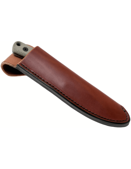 Esee Ashley Game ESEE-AGK knife black carbon steel blade 9,1cm grey micarta handle + leather sheath