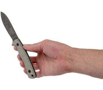 Messer Esee Ashley Game ESEE-AGK Klinge Kohlenstoffstahl schwarz 9,1cm Griff Micarta grau + Lederetui 2