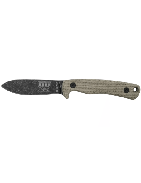 Faca Esee Ashley Game ESEE-AGK lâmina em aço-carbono preto 9,1 cm cabo em micarta cinzento + bainha em pele