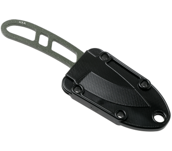 Esee Candiru ECANODE halskniv 5,1 cm blad i kolstål grönt stålhandtag + polymerslida 2