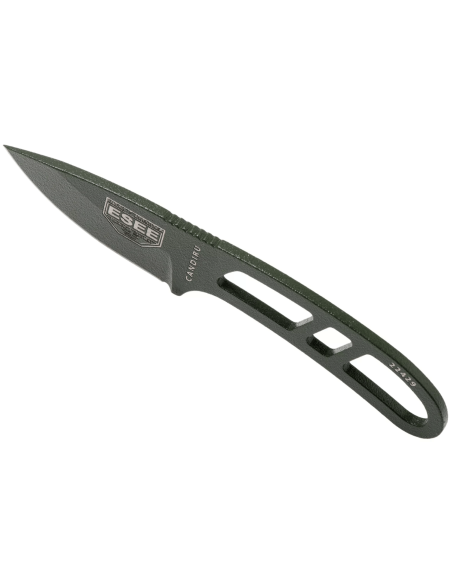 Esee Candiru ECANODE halsmes 5.1cm koolstofstaal lemmet groen stalen handvat + polymeer schede