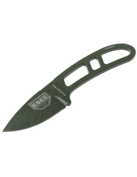Esee Candiru ECANODE neck knife 5.1cm carbon steel blade green steel handle + polymer sheath