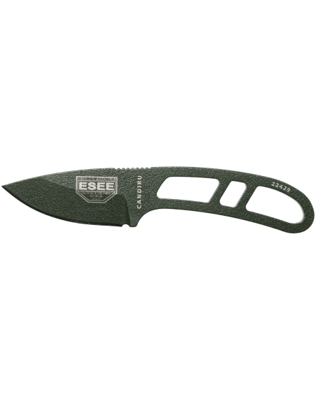 Esee Candiru ECANODE neck knife 5.1cm carbon steel blade green steel handle + polymer sheath