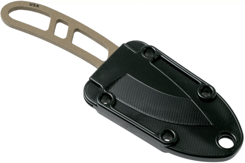 Esee Candiru Dark Earth CAN-DE Halsmesser mit Karbonstahlklinge 5,1cm und durchbrochenem Stahlgriff + Etui