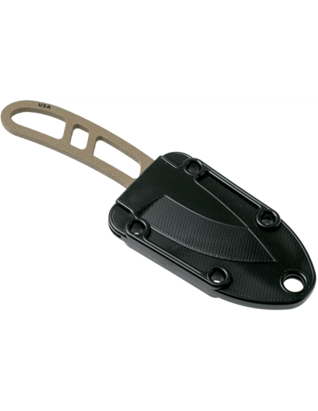 Esee Candiru Dark Earth CAN-DE halskniv 5,1 cm blad i kolstål genombrutet stålhandtag + slida