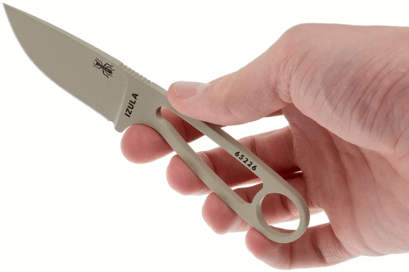 Esee Izula Desert Tan IZULA-DT kaulaveitsi 6.7cm hiiliteräksestä valmistettu terä teräs kahva + tuppi