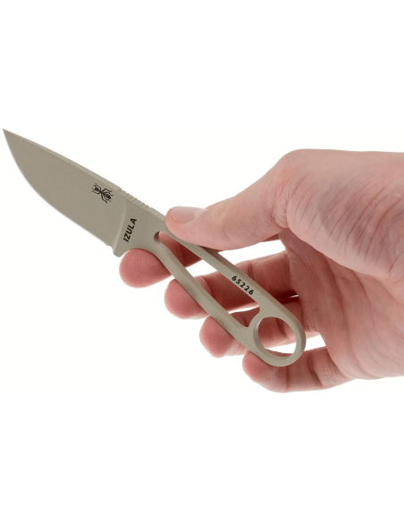 Esee Izula Desert Tan IZULA-DT Neck Knife 6,7cm lâmina de aço carbono cabo de aço + bainha