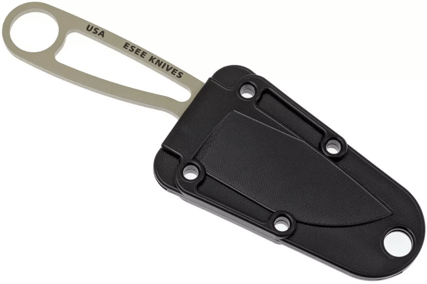 Esee Izula Desert Tan IZULA-DT Neck Knife 6,7cm lâmina de aço carbono cabo de aço + bainha