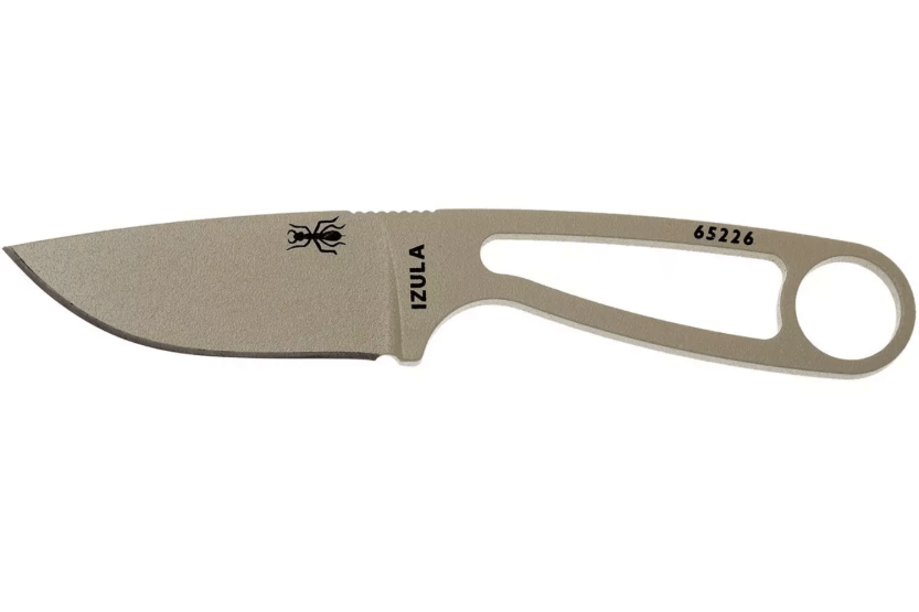 Esee Izula Desert Tan IZULA-DT kaulaveitsi 6.7cm hiiliteräksestä terä teräksestä kahva + tuppi