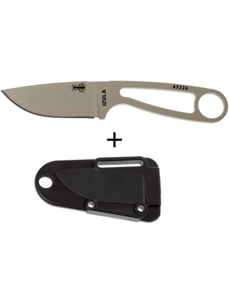 Esee Izula Desert Tan IZULA-DT kaulaveitsi 6.7cm hiiliteräksestä valmistettu terä teräs kahva + tuppi