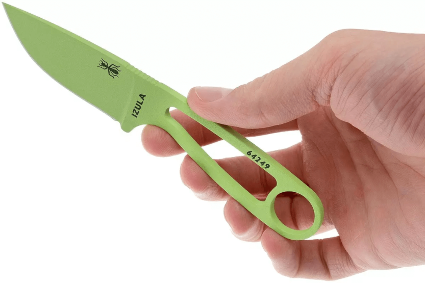 Esee Izula Venom Green IZULA-VG neck knife 6.7cm carbon steel blade openwork steel handle + sheath