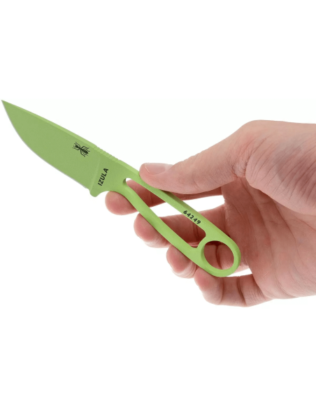 Esee Izula Venom Green IZULA-VG canivete com 6,7 cm de lâmina em aço-carbono, cabo em aço aberto + bainha