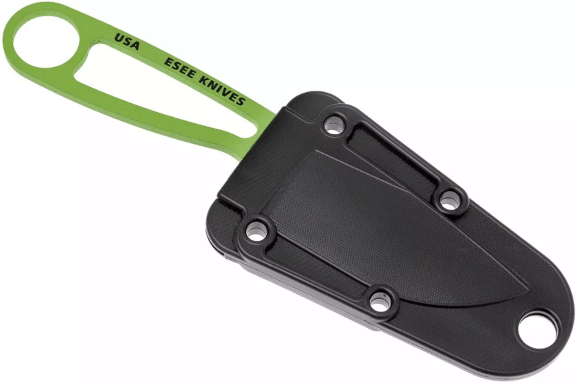 Esee Izula Venom Green Halsmesser IZULA-VG Karbonstahlklinge 6,7cm durchbrochener Stahlgriff + Etui