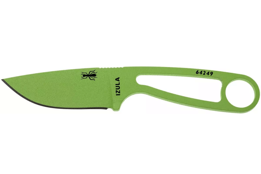 Esee Izula Venom Green Halsmesser IZULA-VG Karbonstahlklinge 6,7cm durchbrochener Stahlgriff + Etui
