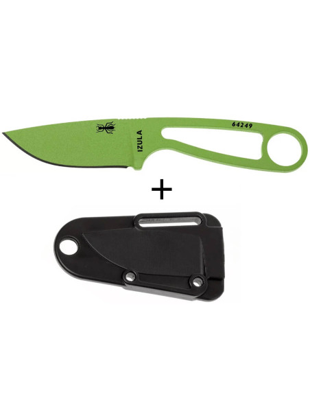 Esee Izula Venom Green Halsmesser IZULA-VG Karbonstahlklinge 6,7cm durchbrochener Stahlgriff + Etui