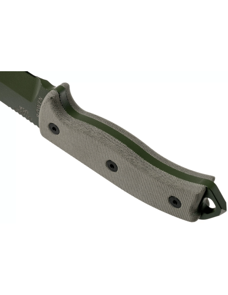 Esee 5 ESEE-5P-OD-E mes groen carbonstaal lemmet 13,7cm grijs micarta handvat + etui