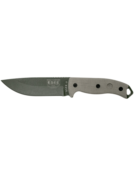Esee 5 ESEE-5P-OD-E kniv grönt blad av kolstål 13,7cm handtag av grå micarta + fodral