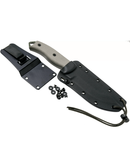 Esee 5 ESEE-5P-OD-E kniv grøn klinge i kulstofstål 13,7 cm håndtag i grå micarta + etui