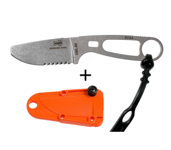 Esee Imlay-veitsi ESEE-IMLAY-OR 6,2cm puolihammastettu terä ruostumattomasta teräksestä valmistettu kahva + oranssi tuppi