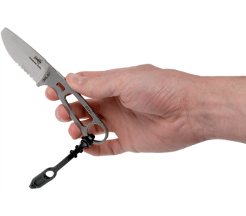 Cuchillo Esee Imlay ESEE-IMLAY-OR 6,2cm hoja semi-dentada acero inoxidable mango calado + funda naranja 2