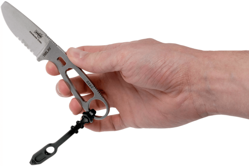 Esee Imlay mes ESEE-IMLAY-OR 6,2cm half-gekarteld lemmet roestvrij staal opengewerkt handvat + oranje schede
